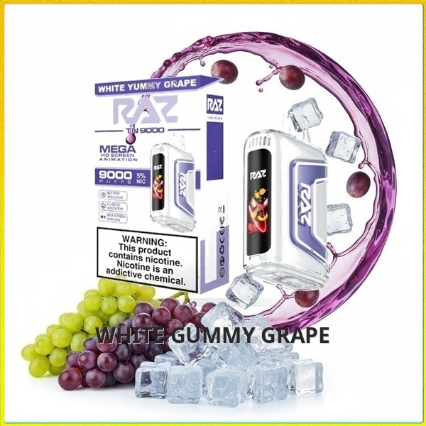 TN9000_White_Gummy_Grape Raz TN9000 - White Yummy Grape