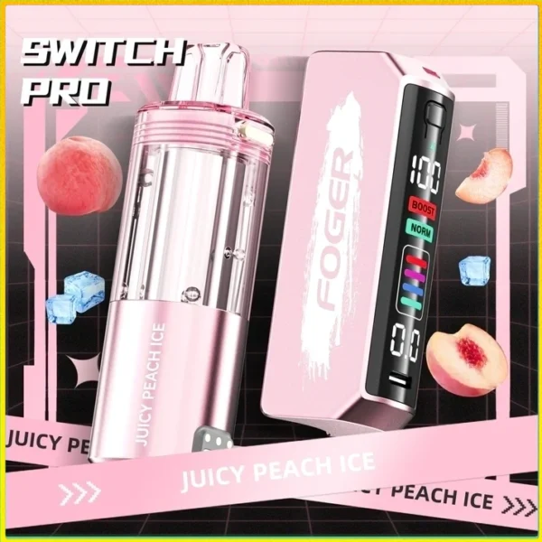 juicy-peach-ice-foger-switch-pro-30k-puffs-disposable-vape Juicy Peach Ice Foger Switch Pro Kit 30K Puffs