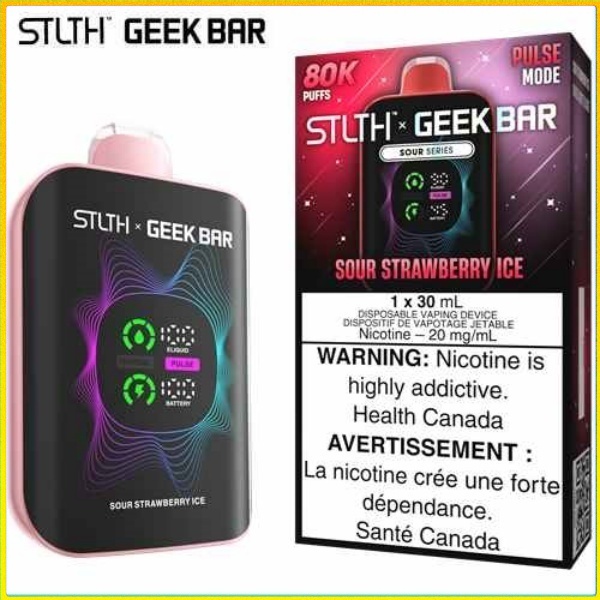 Sour Strawberry Ice 80K Disposable by STLTH x Geek Bar
